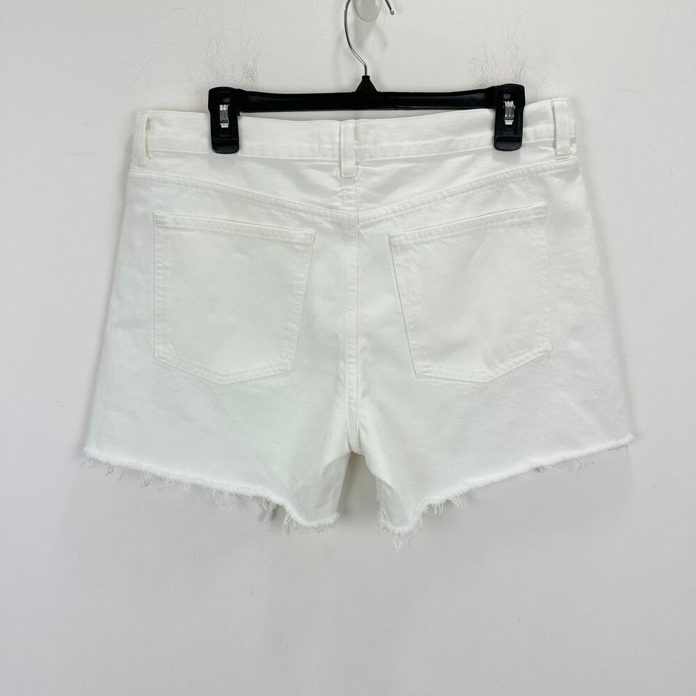 Madewell The Brynn Long Short Pure Low Slung Rigid Denim White Relaxed US 29 NWT - Picture 9 of 13
